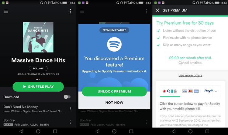 How many songs can you download on spotify premium app